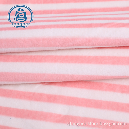 Super Soft Stripe Print Polyester Stretch Velvet Fabric